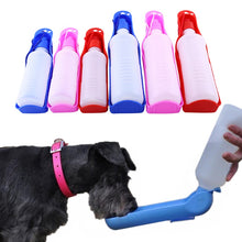 Load image into Gallery viewer, 250/500ml Dog Water Bottle Feeder With Bowl Plastic Portable Water Bottle Pets Outdoor Travel Pet Drinking Water Feeder 40FB18